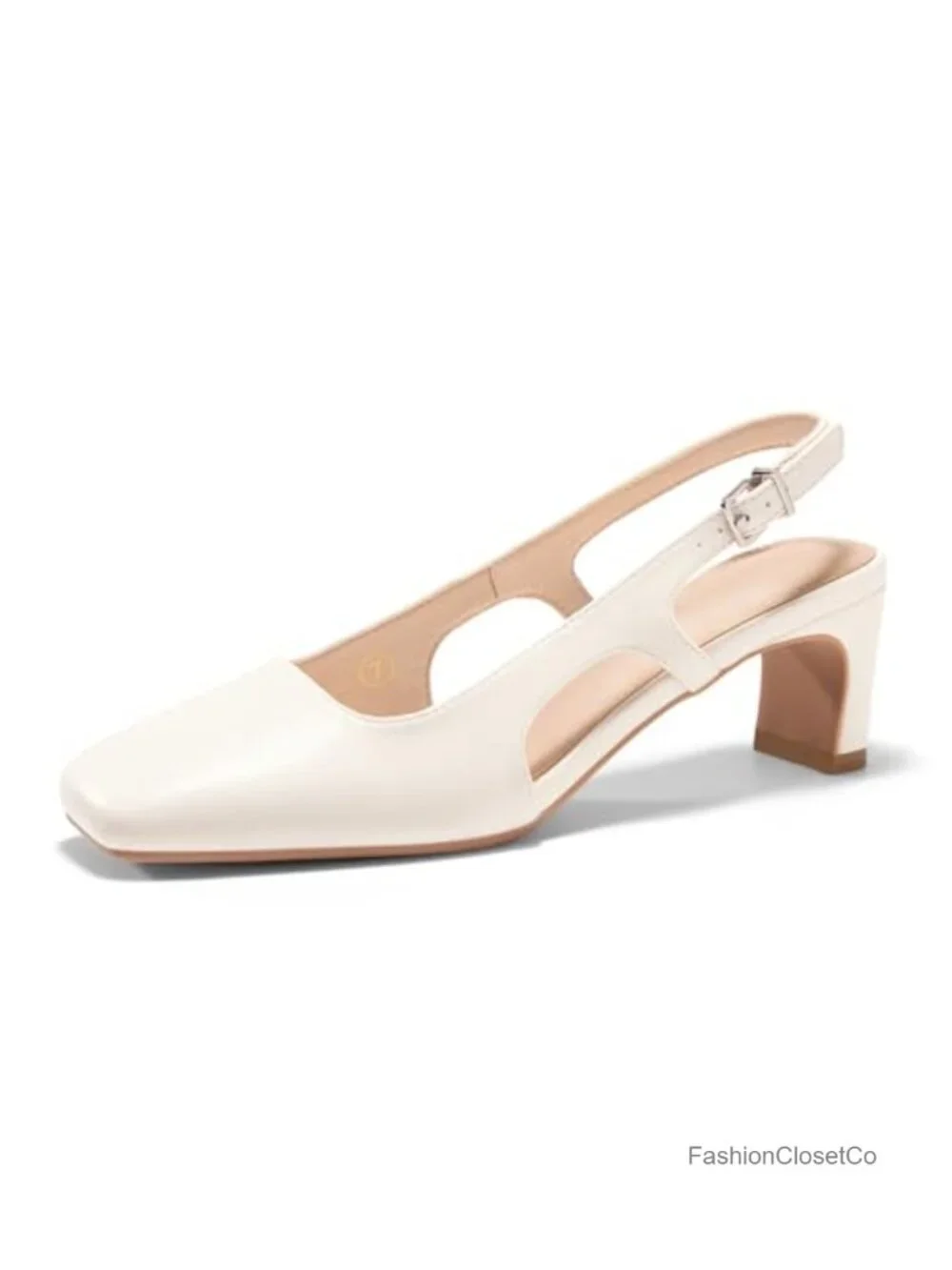 Womens Slingback Chunky Low Heels Closed Square Toe Pumps Wedding Party Dress